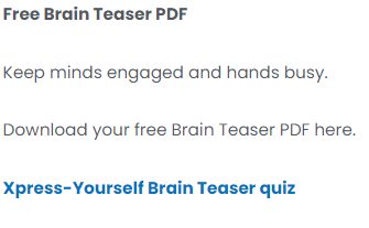 Free brain teaser activity sheet for older people